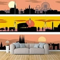 thumbnail image 2 of IDEA4WALL 6pcs Retro Style Peel and Stick Wallpaper Removable Wall Murals Large Wall Stickers for Home Decoration, 100"x24", 2 of 4