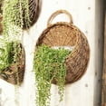 thumbnail image 5 of ievspot 1 Set Rattan Wicker Hanging Flower Pot, Half Round Rattan Railing Planter, Hanging Planter with Removable Integral Handle, 5 of 8