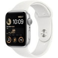 thumbnail image 1 of Restored Apple Watch SE (2nd Generation) 44mm Silver [GPS + Cellular] White Sport Band (Refurbished), 1 of 1