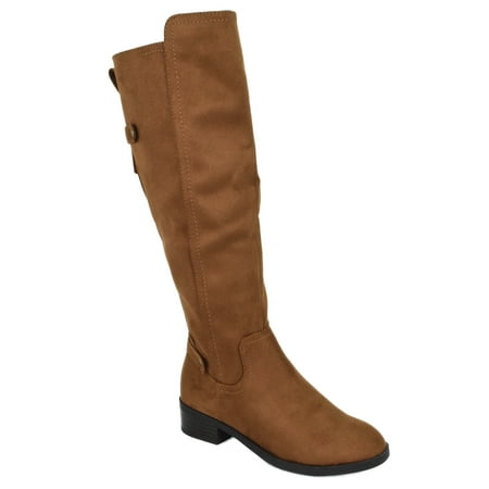 Brown Suede High Heel - Balloon Tan Brown Chestnut Suede City Classified Women Knee High Riding Small Heel Flat Boots Side Zipper 8.5