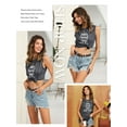 thumbnail image 7 of Xuanfei Women Letter Print Crew Neck Sleeveless Top, 7 of 7