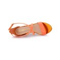 thumbnail image 5 of BLISSFUL STEP Women's Shoes Glitter Crisscross Strap Block Heel Sandals Orange 10, 5 of 8