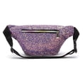 thumbnail image 3 of C.T.Soarsky Women's Waist Bags Holographic Rave Glitter Fanny Pack Grils Festival Belt Bags-Purple Gravel, 3 of 7