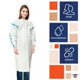 thumbnail image 4 of White Microporous Isolation Gowns, 50 GSM Waterproof PPE, 25 Count, 2XL, 4 of 7