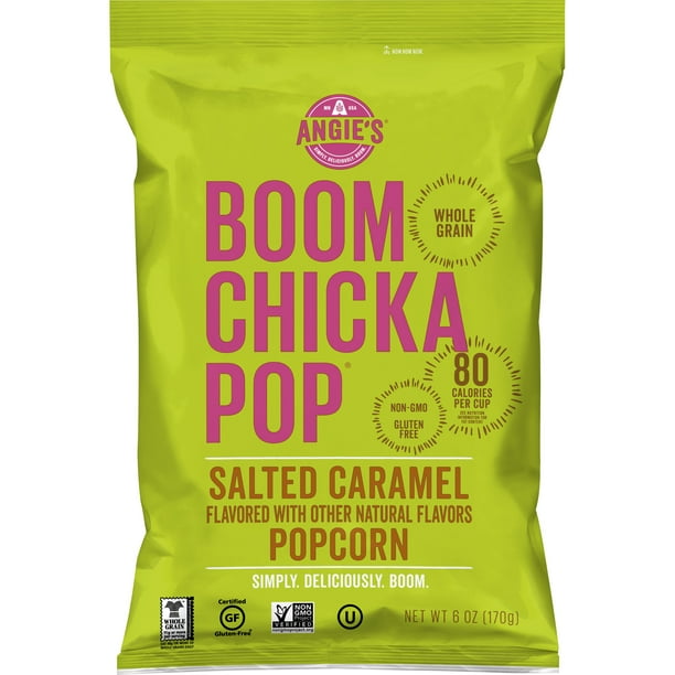 Angie's BoomChickaPop Salted Caramel Popcorn, PrePopped Popcorn Bag, 6