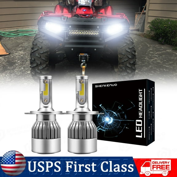 For Honda Foreman 400 95 96 450 1998-2004 LED Headlight H4 Bulb High/Low Dual Beam White （2pcs）