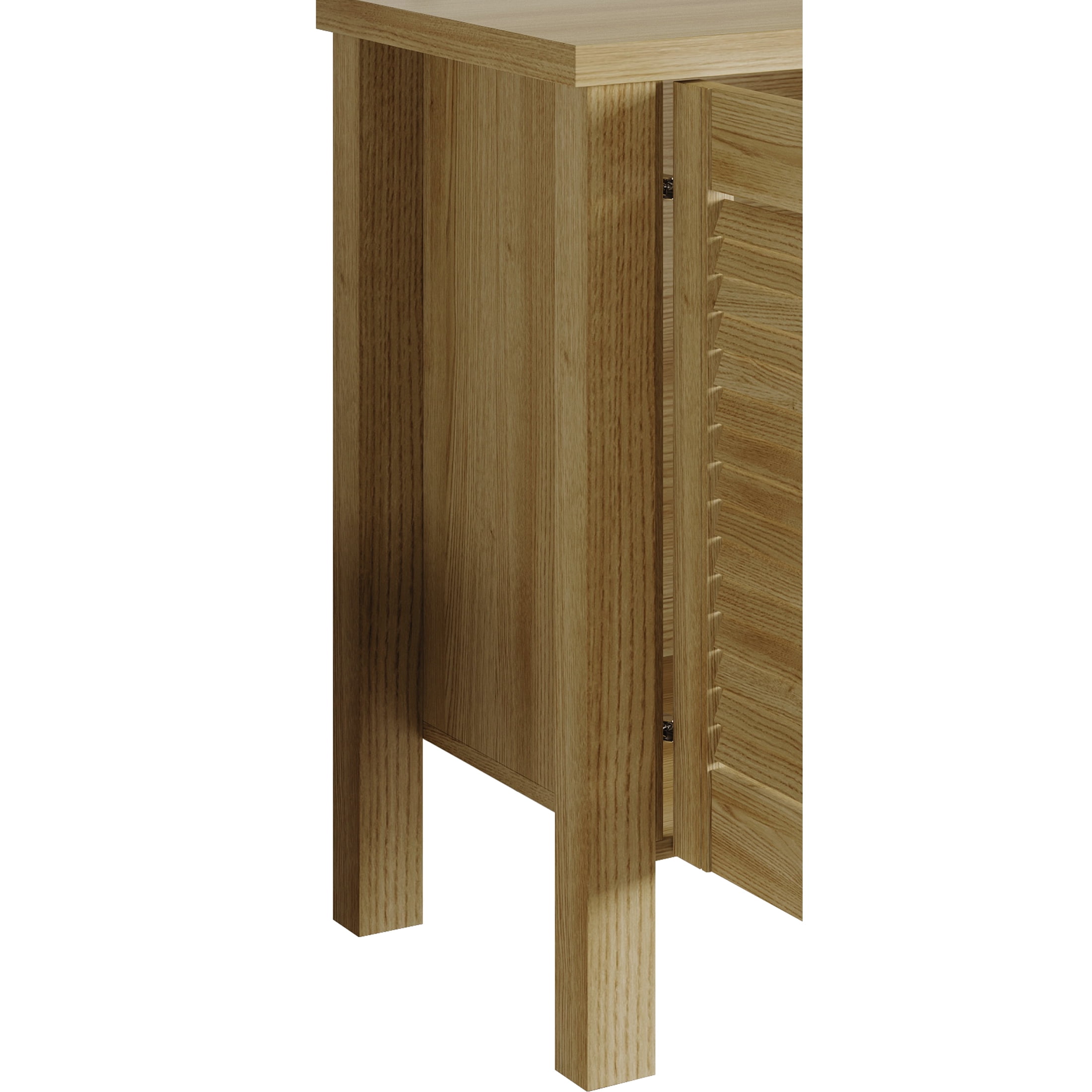 Castle Place Traditional TV Stand Console for TVs up to 65", Light Oak