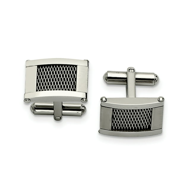 Stainless Steel Wire Inlay Cufflinks Cuff Link Collar Stay