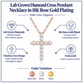 thumbnail image 4 of JeenMata Lab Grown Diamond Cross Pendant Necklace in 18K Rose Gold Plating for Women, 4 of 9