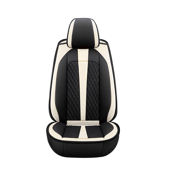 Leadwolf Front Car Seat Protectors for SEAT for Exeo 2008-2013 Waterproof Soft Front Rear Cushion Protector standard Black and Beige 1PCS