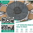 thumbnail image 5 of VIVIJASON 24" Cast Aluminum Lazy Susan Turntable, 360° Rotating Display Tray with Silent Bearings, Round Table Top Swivel Serving Plate with Umbrella Hole for Outdoor Dining Table, Floral Style, 5 of 7