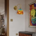 thumbnail image 2 of Tiffany Style Wall Sconce,Wall Mounted Stained Glass Shade Wall Lights Staircase Lighting Fixture E26 Bulb for Bedroom, Living Room,Kitchen,Hotel, 2 of 9