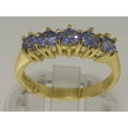 thumbnail image 3 of LBG British Made 9k Yellow Gold Natural Tanzanite Womens Eternity Ring - 33 size options - Size 4, 3 of 5