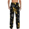 thumbnail image 3 of Disketp Hohey Bee Golden Embroidery Men'S Pajama Pants - Ultra Soft Fleece Sleep And Lounge Pants (Size: S-Xxl), 3 of 9