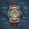 thumbnail image 4 of Digital Watch LED Night Light Stopwatch Calendar Shockproof Rubber Band 50m Waterproof Unisex Sports Watch, 4 of 7