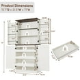 thumbnail image 3 of ChVans Farmhouse Kitchen Pantry with 6 Doors Shelves & Adjustable Shelves, 71" Tall Storage Pantry Cabinet w/3 Drawers & Load-Bearing Steel Pipe for Dining Room, Living Room(Rustic White-71"), 3 of 7