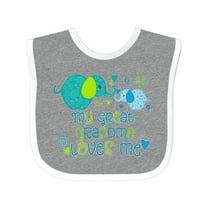Inktastic My Great Grandma Loves Me Cute Elephants Boys or Girls Baby Bib