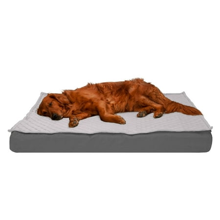UPC: 0842229127072 | FurHaven Pet Products Quilt-Top Convertible Indoor-Outdoor Deluxe Orthopedic Pet Bed for Dogs & Cats – Gray Jumbo