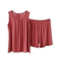 thumbnail image 3 of Tittly Womens Pajamas Set Tank and Shorts Pj Set short pajama set for women tank top and shorts pajama set Tank Top and Shorts Loungewear for Summer Summer Cotton Pajama Set For Women Multi-color, 3 of 4
