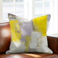 thumbnail image 2 of Yellow Grey Abstract Throw Pillow Cover Modern Graffiti Cotton Linen Cushion Cover Throw Pillow Case with Invisible Zipper for Couch Sofa Bed Chair Car 16x16 Inch, 2 of 14