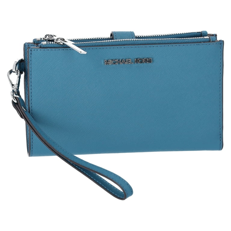 Mk jet set travel double zip wristlet clearance
