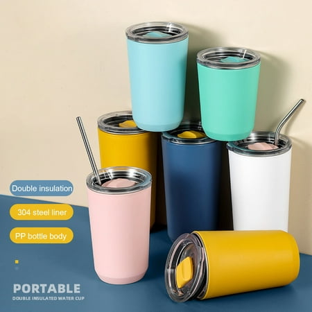 

VIST FOX Insulated Cup 360ml/460ml/560ml With Straw Safe Daily Vacuum Insulated Coffee Tumbler
