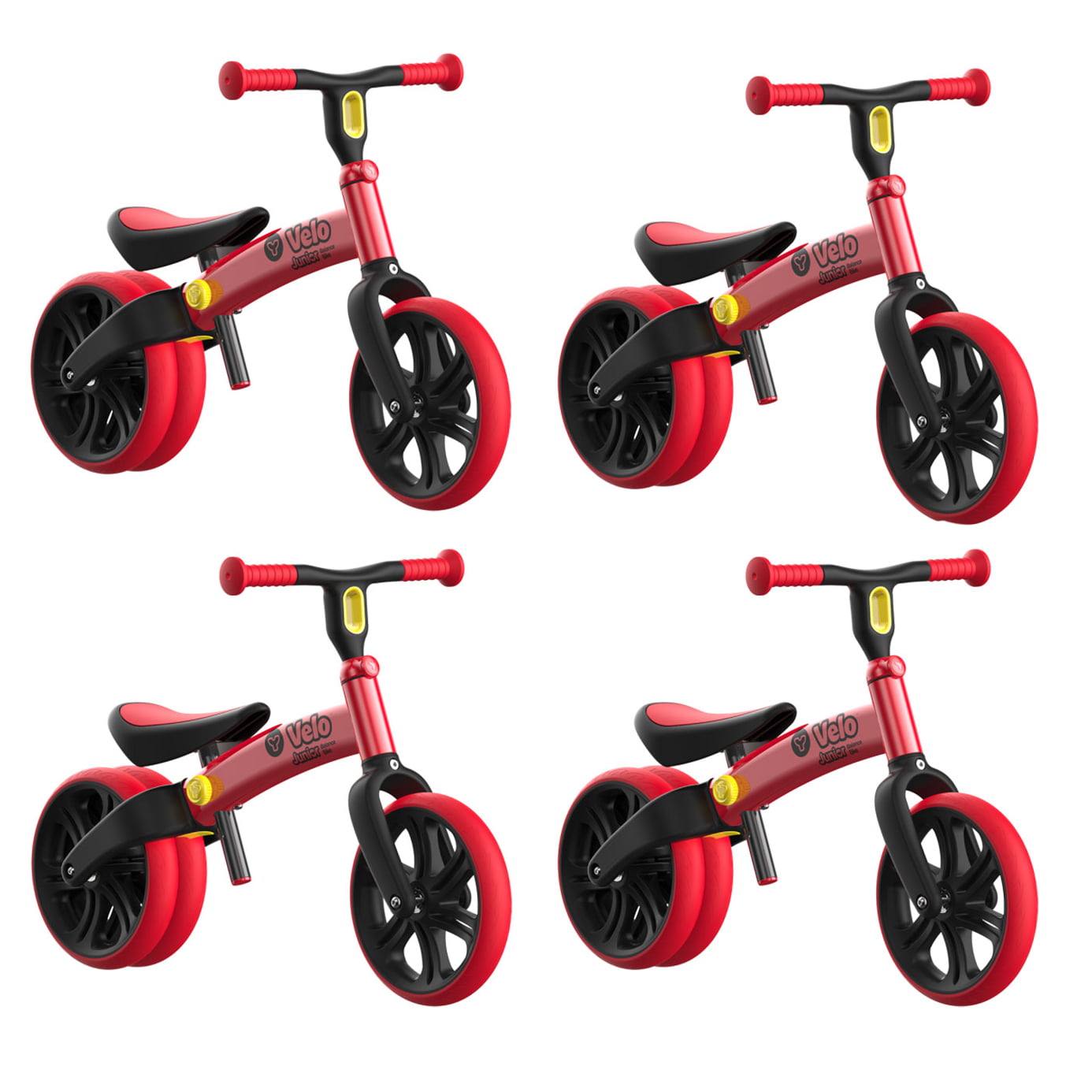 Yvolution 101061 Y VELO Dual Rear Wheel Safe Junior Toddler Balance Bike Red for sale online 