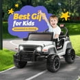 thumbnail image 7 of Track Seven 12V Kids Ride on Truck, Electric Car with Remote Control, Off-Road Truck for Boys Girls age 3+, Music, Bluetooth, Spring Suspension with DIY Stickers, White, 7 of 7