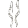 thumbnail image 3 of Sterling Silver Polished Twisted Dangle Earrings (43.3 X 3.45) Made In India qe16069, 3 of 6