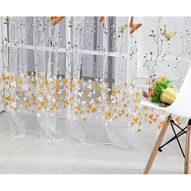 Kiplyki Wholesale Papillon Pure Rideau Tulle Fenêtre Traitement Voile Drape Valance 1Panel Tissu