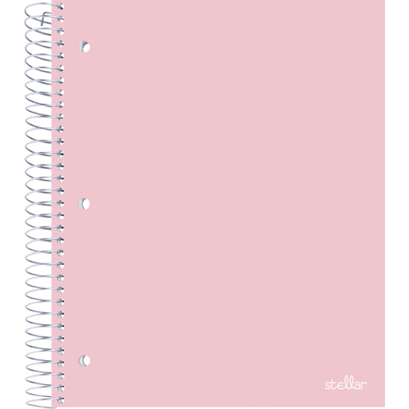 Office Depot® Brand Stellar Poly Notebook, 8-1/2" x 11", 5 Subject, College Ruled, 200 Sheets, Blush