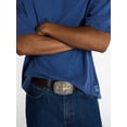 thumbnail image 2 of Kacey Lee Men's Leather Belt with Longhorn Buckle, 2 of 5