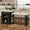 Black+Particle Board+MDF, variant on LHYY Extendable island console with drawers,double-door cabinet,and open shelving. Serves as dining table,temporary breakfast bar,and afternoon tea lounge,White