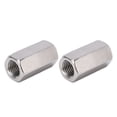 thumbnail image 3 of Hex Connector Nut, High Hardness 2PCS Stainless Steel Robust Hex Coupling Nuts Silver Rustproof  For Connection, 3 of 8