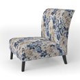 thumbnail image 3 of Designart "Renaissance Florals: Blue Victorian Elegance IV" Blue Floral Upholstered Accent Chair - Cottage Arm Chair For Bedroom, 3 of 7