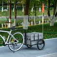 thumbnail image 2 of Aosom Bicycle Cargo Trailer Bike Wagon with Removable Storage Box, Grey, 2 of 10