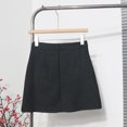 thumbnail image 4 of Ediodpoh Womens Skirts Tweed A Line Short Skirt High Waist Slim Fit Wrap Skirt Mini Skirts for Women Black S, 4 of 5
