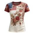 thumbnail image 5 of 250 Anniversary Usa Shirt Summer Tops for Women Graphic Tees Stylish Printed Short Sleeve Round Neck Comfortable Casual Daily Everyday Wear, 5 of 5