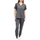 thumbnail image 5 of Conjunto de uniforme médico para mujer, camiseta y pantalones de enfermera de manga corta suaves con bolsillos Gris, 5 of 9