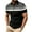 Black, variant on WREESH Men's Striped Henley Shirts Casual T-Shirt with Turndown Collar, Short Sleeves, and Striped Pattern for a Trendy Black