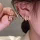 thumbnail image 1 of Pendiente De Garra Pendientes De Aguja De Circón Para Mujeres Adolescentes Niñas Cool Cz Stud Huggie Illusion Pendientes Minimalistas De Lujo De Moda Puños De Oreja Piercing H, 1 of 4