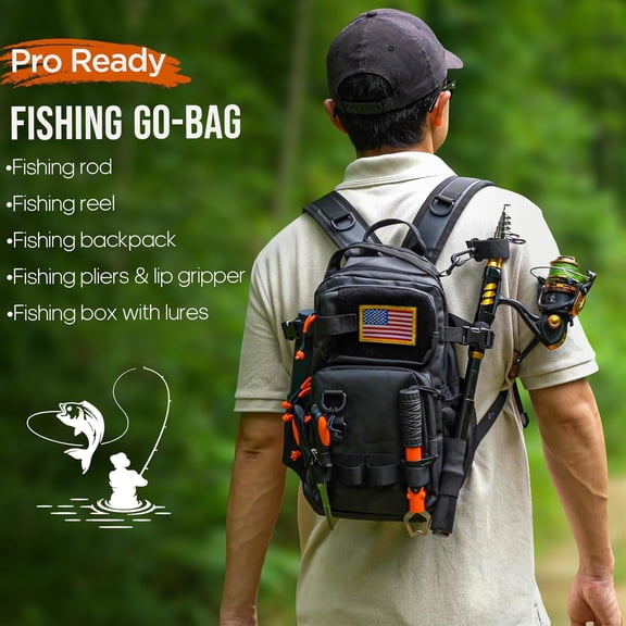 Fishing Rod and Reel Combo with Backpack Telescoping Pole Kit for Adults