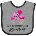 thumbnail image 3 of Inktastic My Godmother Loves me with Two Flamingos Boys or Girls Baby Bib, 3 of 4