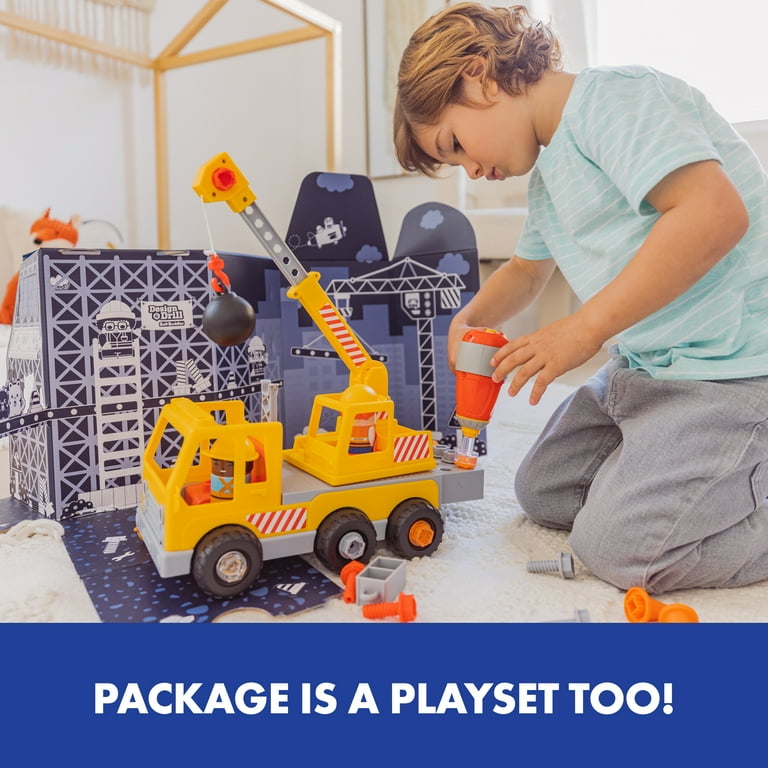 Educational Insights Design Drill Bolt Buddies Crane Take Apart Toy with Electric Toy Drill Preschool STEM Toy Ages 3