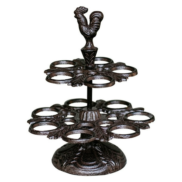 Heavy Duty Retro Cast Iron Eggs Holder Countertop Decor Kitchen