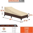 thumbnail image 5 of Waterproof Outside Lounge Chair Covers 2 Pack Heavy Duty Patio Chaise Lounge Covers for Outdoor Furniture Protect Your Pool Chairs in Winter 80" L x 32" W x 25" H Beige and Brown, 5 of 6