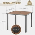 thumbnail image 3 of MELLCOM 36''x36'' Outdoor Dining Table for 4, Metal Patio Dining Table with 1.97'' Umbrella Hole, All-Weather Wood-Like Square Table for Porch, Garden, Backyard, Poolside, Lawn, 3 of 18