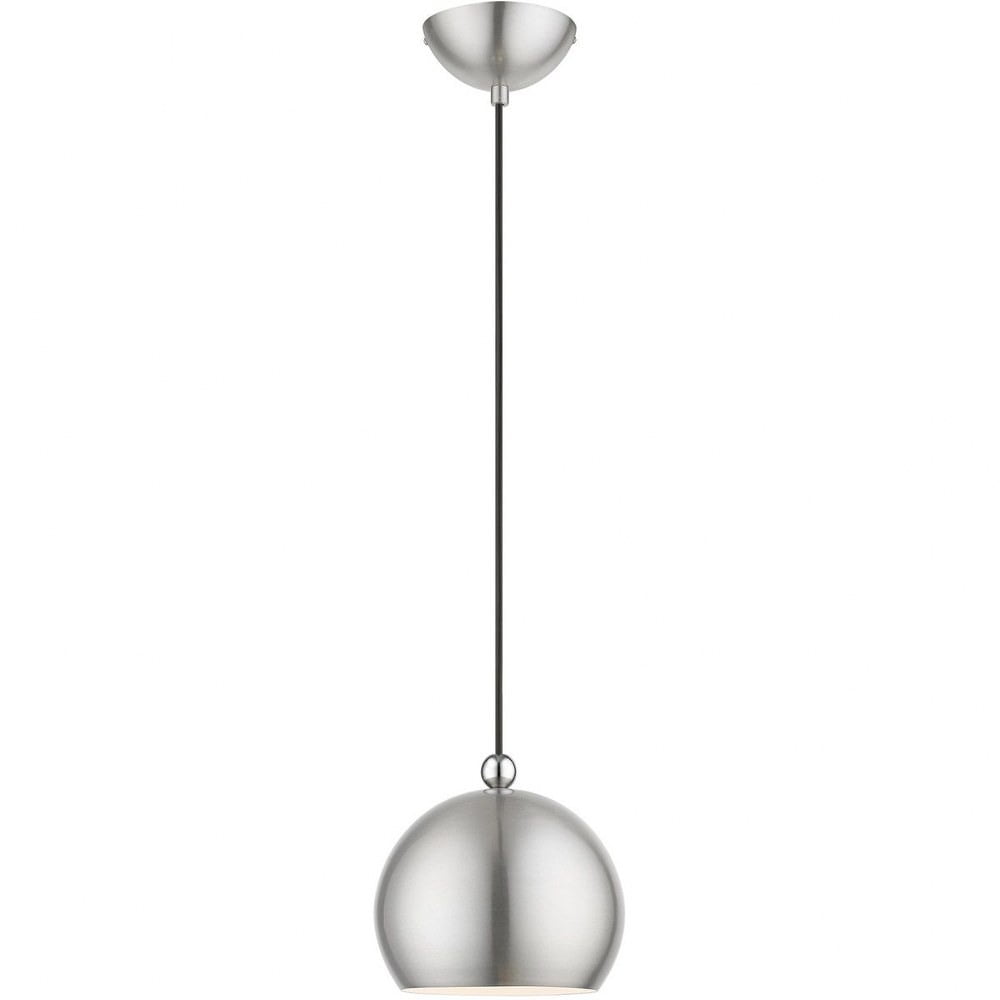 1 Light Globe Mini Pendant in Industrial Style14.25 inches Tall and 8 inches WideBrushed