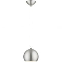 1 Light Globe Mini Pendant in Industrial Style-14.25 inches Tall and 8 inches Wide-Brushed Nickel/Polished Chrome Finish Bailey Street Home
