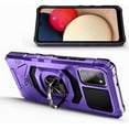 thumbnail image 6 of Nagebee Phone Case for Samsung Galaxy A02S with Tempered Glass Screen Protector (Full Coverage), Full-Body Protective Armor [Military-Grade], Magnetic Car Mount Ring Holder Heavy-Duty Case (Purple), 6 of 6